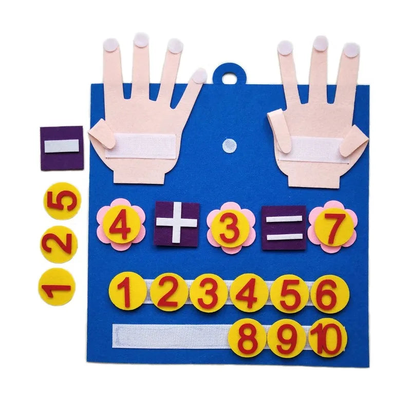 Children's Finger Number Math Toys, Montessori Concept Education Felt DIY Creative Early Childhood Education AIDS