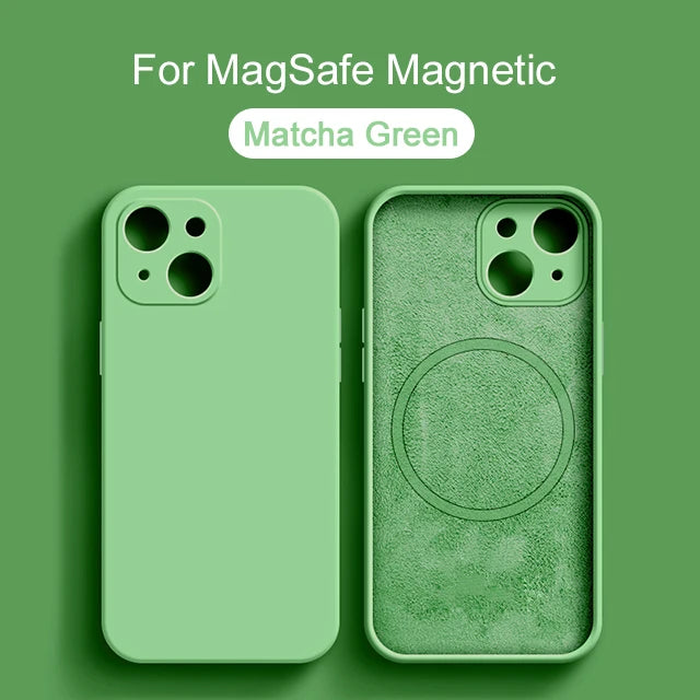 Original Magnetic For Magsafe Case For iPhone 15 14 13 12 11 Pro Max XS XR X 8 Plus Cases Liquid Silicone Wireless Charge Cover