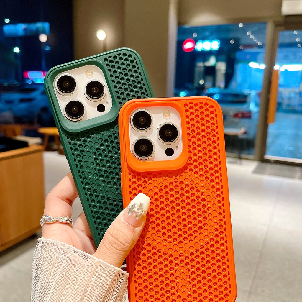 Magnetic For Magsafe Cooling Breathable Shell Case For iPhone 16 15 14 13 12 Pro Max Plus Shockproof Heat Dissipation Cover Case