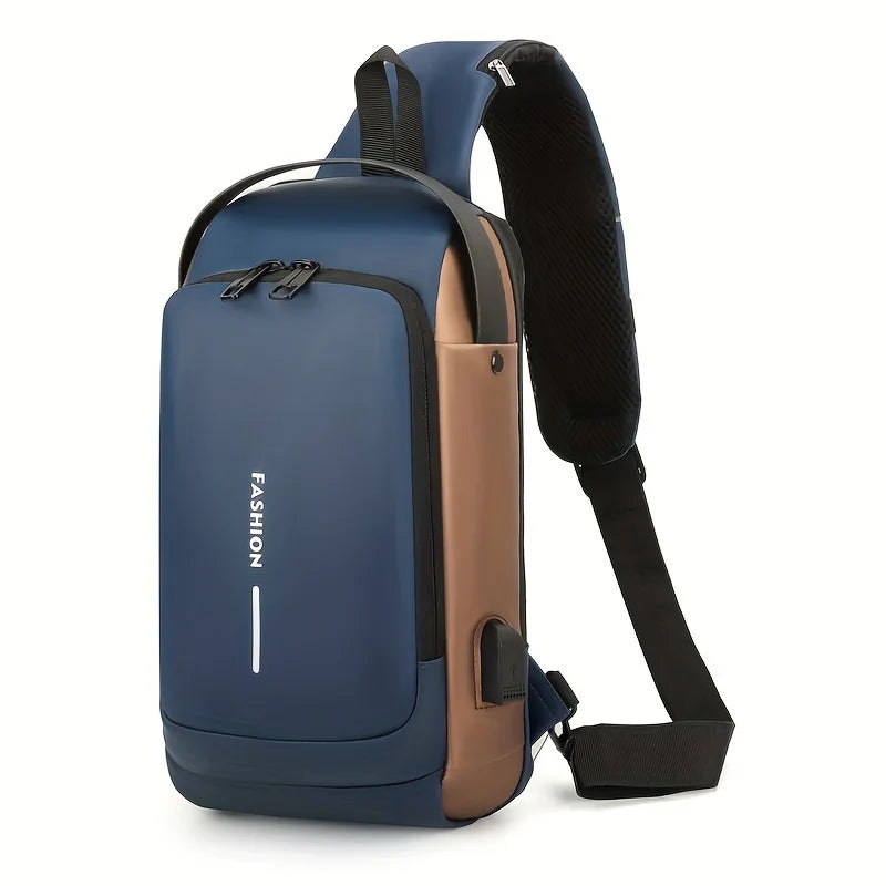Password Lock Anti-Theft Men's Bag Men's Chest Bag Casual Sports Small Backpack Shoulder Crossbody Bag Motorcycle Bag