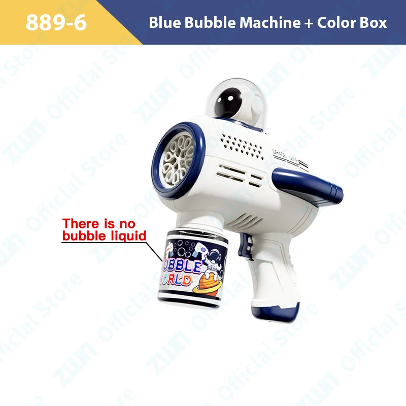 Children Bubble Gun Toy Astronaut Fully Automatic Bubble Machine Bubbles Gun Outdoor Game Fantasy Toy for Boys Girls Gifts