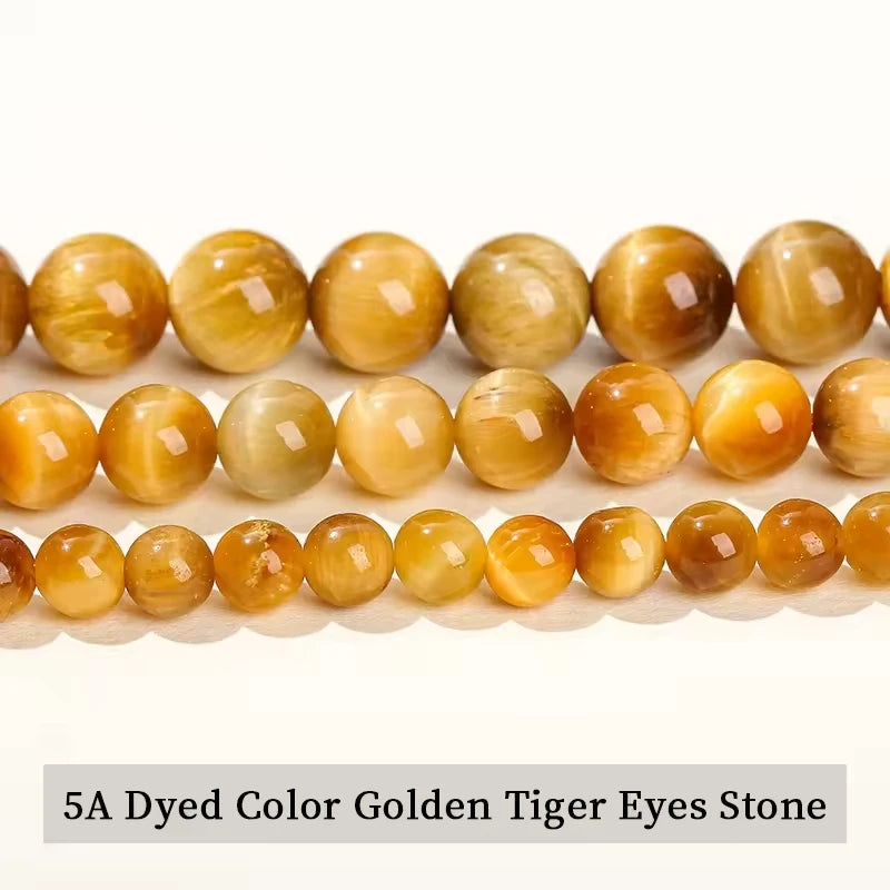 Natural Stone Yellow Red Blue Tiger's Eye Bead Round Loose Spacer Bead 4-12mm For Jewelry Making Diy Necklace Bracelet Accessoy