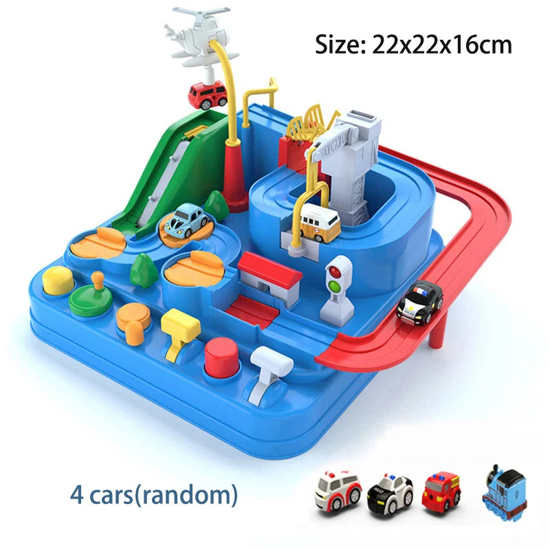 Hot Racing Rail Car Model Train Track Adventure Game Animals Space Rocket Toys Children Educational Brain Mechanical Interactive