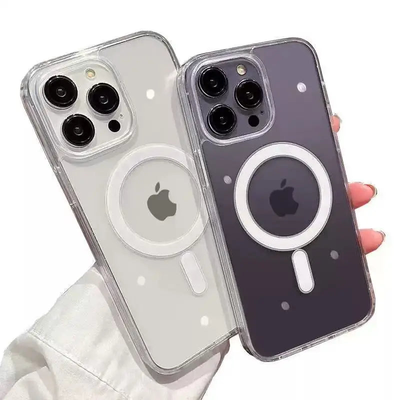 Official Magnetic For Magsafe Transparent Case For iPhone 16 15 14 13 11 12 Pro Max Plus Wireless Charge Acrylic With Box Cover