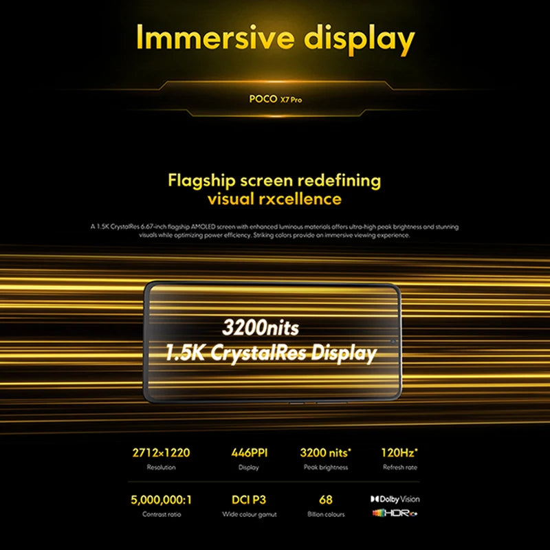 【Brand+】POCO X7 Pro Smartphone Dimensity 8400-Ultra 6000mAh 90W HyperCharge 6.67" AMOLED display NFC Xiaomi HyperOS 2