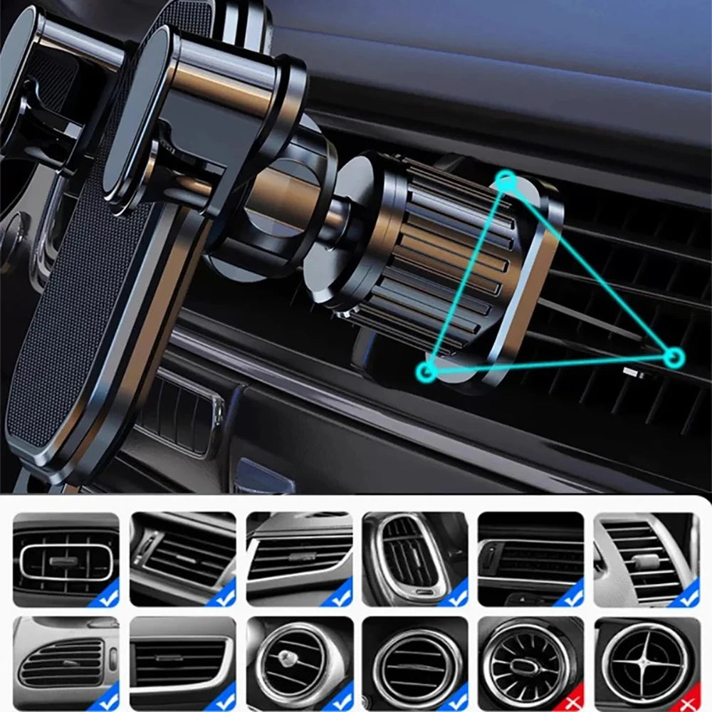 Universal Car Air Vent Phone Holder Gravity Clip Mount 360° Rotation Adjustable Bracket For iPhone Samsung Mobile Phones Stand