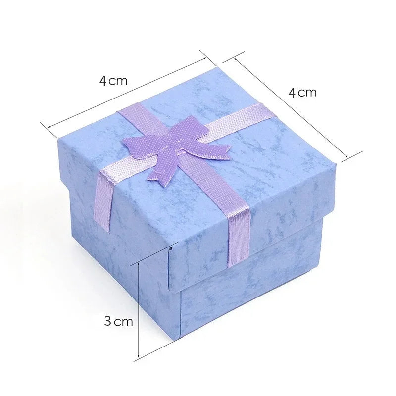 12pcs Paper Box Jewelry Packaging Box Multi-color Earrings Ring Box Jewelry Gift Holder 4*4*3CM Wholesale