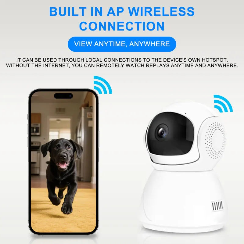 Wireless PTZ Camera Indoor IP Camera Wi-Fi Surveillance for Home Security Camera Night Vision CCTV Camera Pet Dog Camera