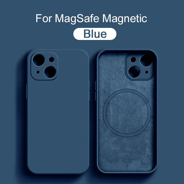 Original Magnetic For Magsafe Case For iPhone 15 14 13 12 11 Pro Max XS XR X 8 Plus Cases Liquid Silicone Wireless Charge Cover