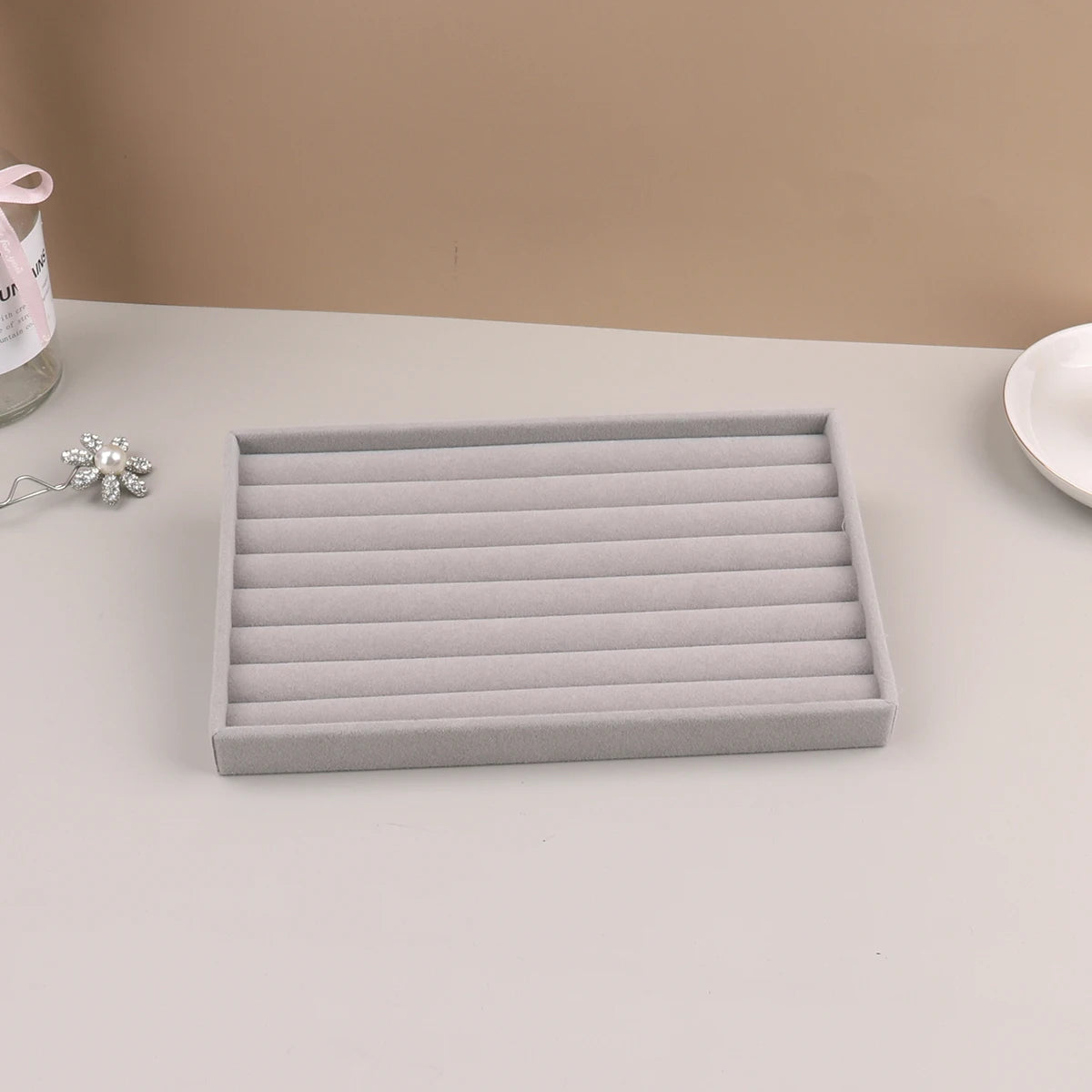 Velvet Jewelry Display Stackable Exquisite Jewellery Holder Portable Ring Earrings Necklace Organizer Box organizator de boys