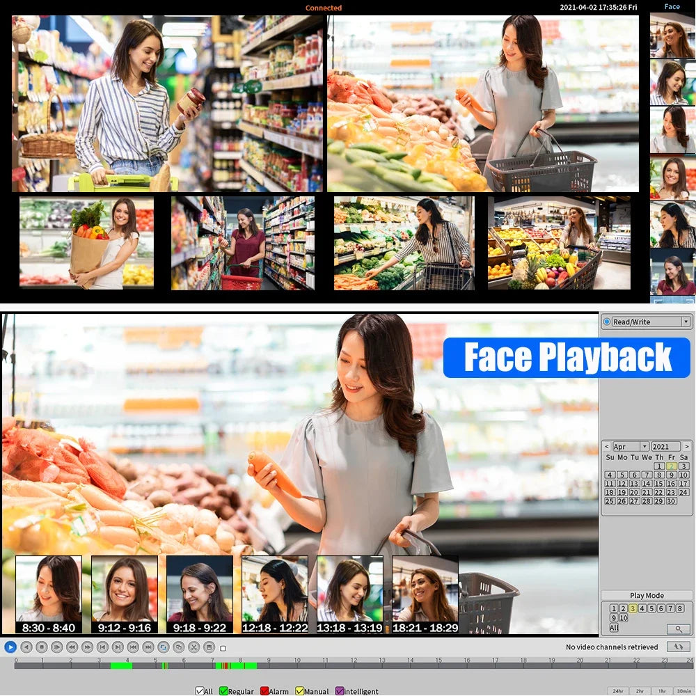 12MP 36CH H.265 NVR DVR Face Detection Security Video Recorder Email Alerts CCTV Support 2 HDD 14TB Port For IP Camer System