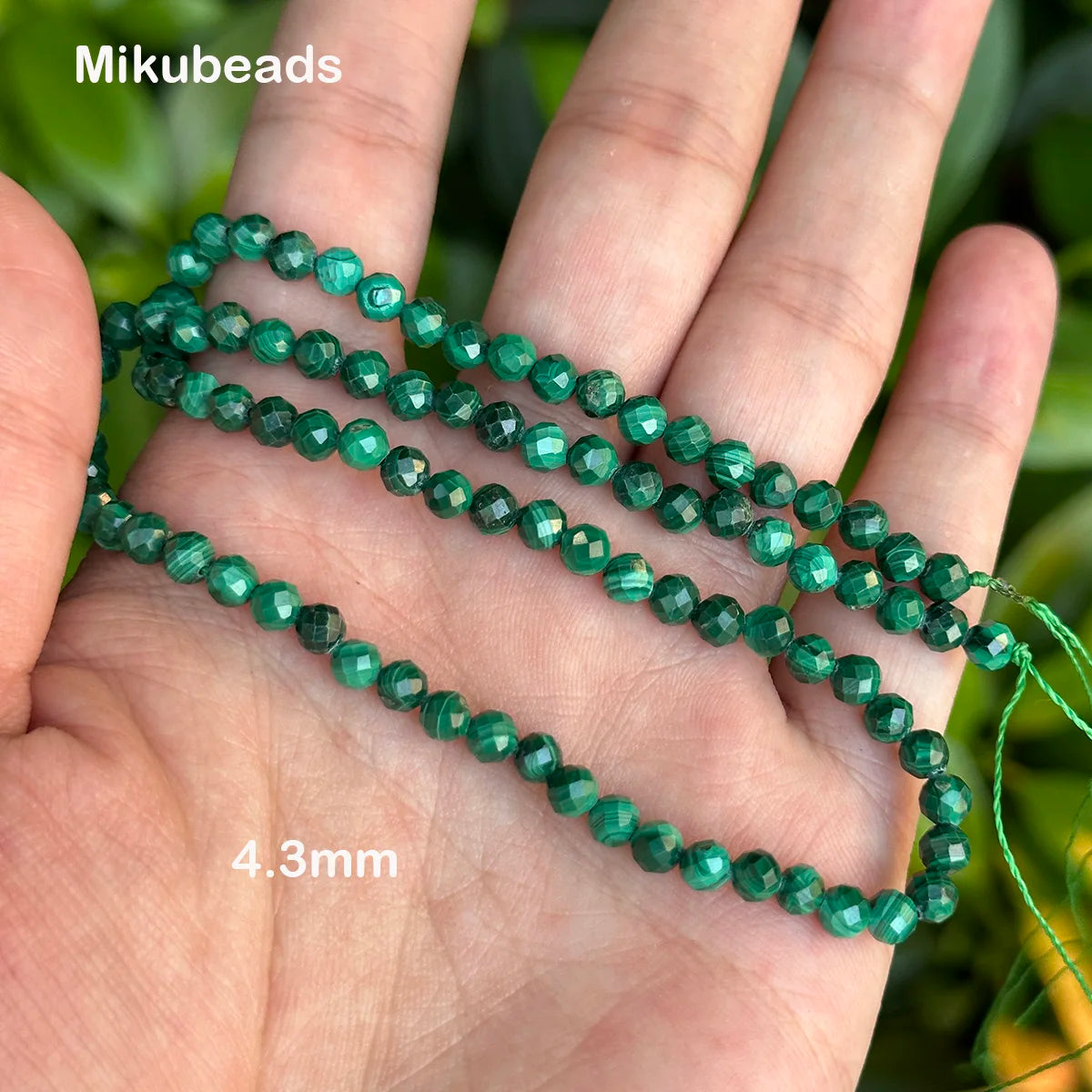 Wholesale Natural 3.2mm 4mm 5mm Malachite Faceted Round Loose Beads For Making Jewelry DIY Necklace Bracelet Strand Popular
