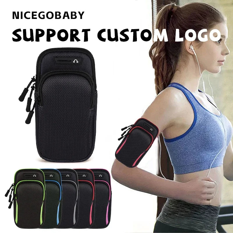 Phone Arm Bag with Headphone Jack Waterproof Breathable Sports Running Bag Gym Mobile Phone Holder