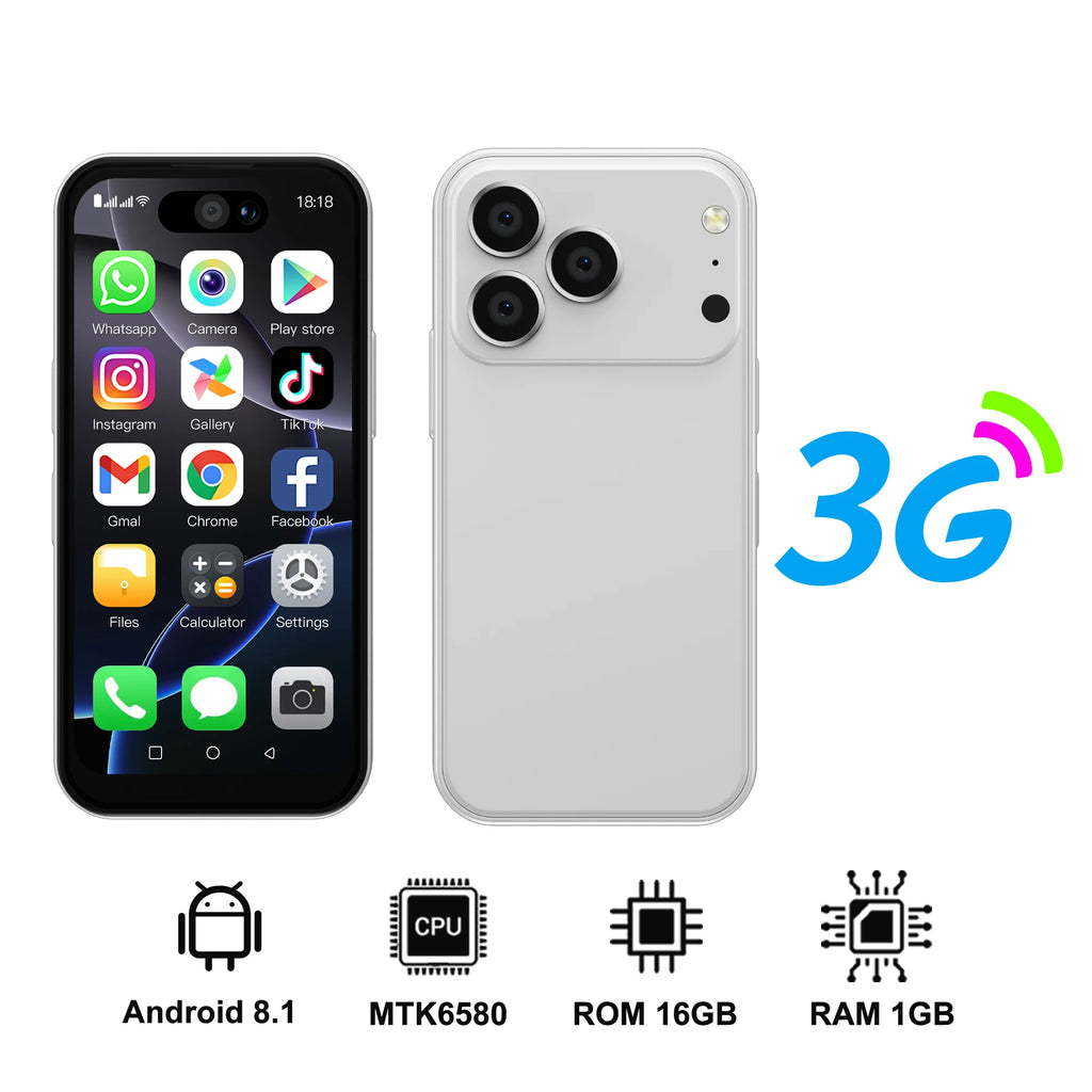 SERVO 17Pro Max 3G Small Smartphone Android System 1GB+16GB 2MP Camera Face Unlock 3.75" Display Mini Smart Phones APP Downloud