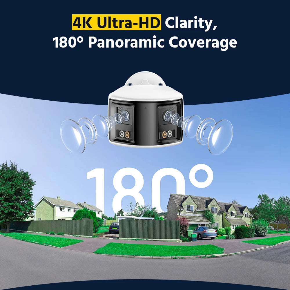 ANNKE Ultra HD 4K Security Camera 180 Degrees Panoramic Dual Lens IP Camera 8CH POE NVR 2/4 PCS 8MP surveillance cameras kit