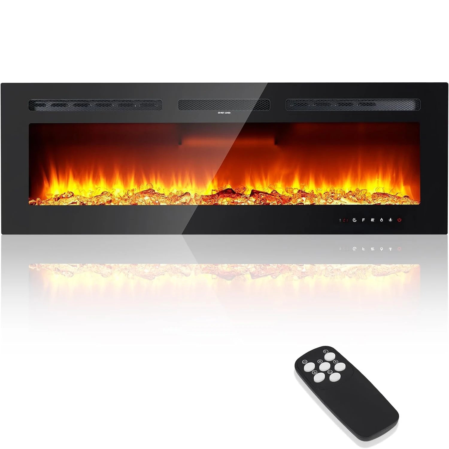 40/50/60inch Wall-Mounted Electric Fireplace, 220V 1500W, Two Levels Of Heating, 3D 12LED Color Modes and Realistic Flame Effect
