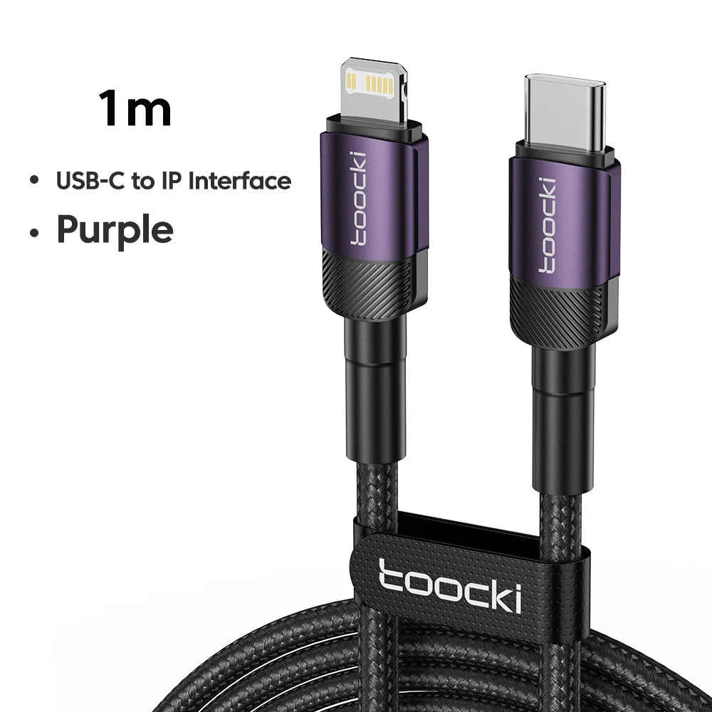 Toocki PD 20W USB C To Lightnin Cable For iPhone 15 14 13 12 11 Pro XS 8 Type C To Lightning Cable Data Wire Fast Charging Cable