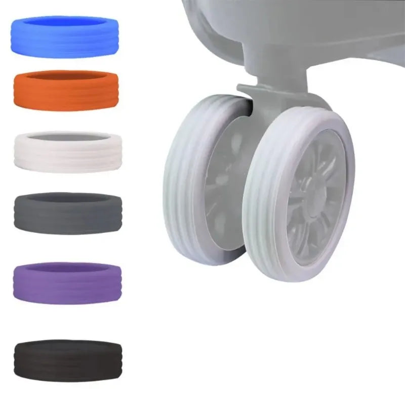 8PCS/Set Silicone Luggage Wheels Protector Suitcase Parts Axles with Silent Sound Travel Luggage Caster shoes Luggage Accessor