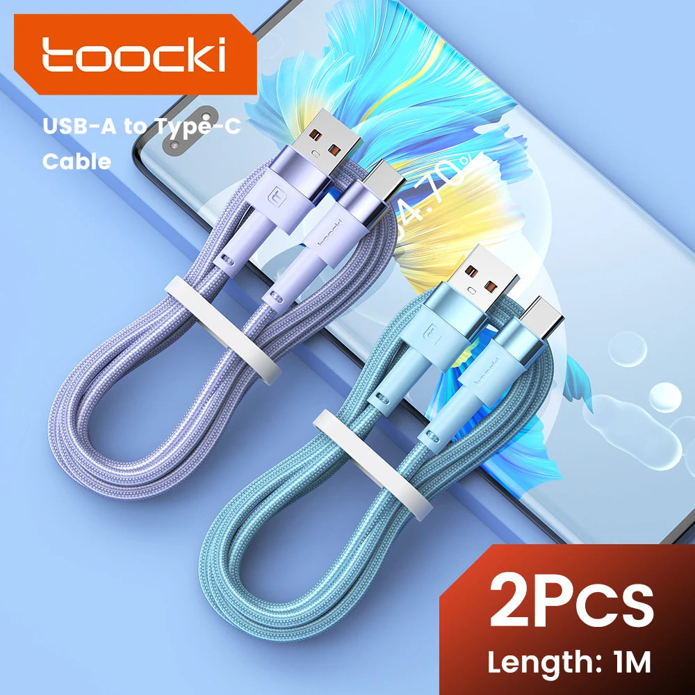 Toocki 2 Pack 3A USB C Cable Type C For Xiaomi 12t Pro Realme Redmi Note 12 Pro Poco F3 X4 GT Fast Charging Cable Data Cord Wire