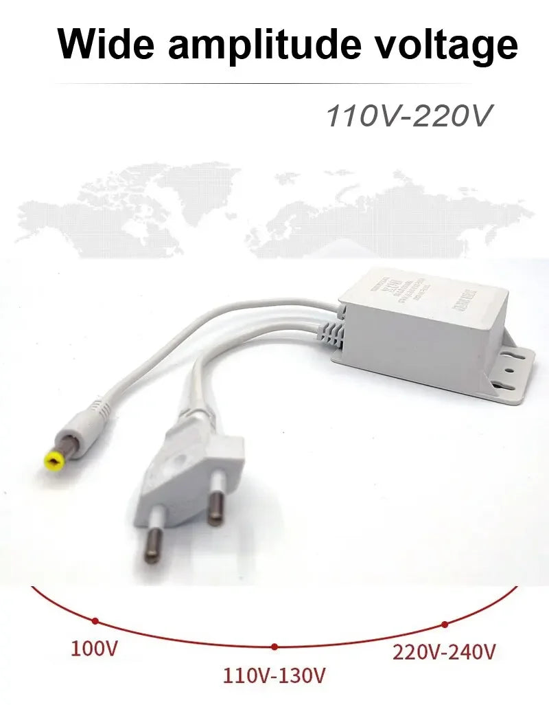 DC12V 2A Waterproof EU Power Adapter For CCTV Security Surveillance Cameras AHD Camera NVR DVR Input AC100V-240V 5.5mm*2.1mm