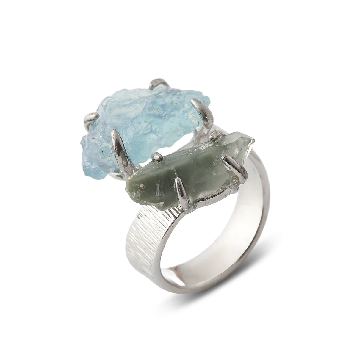 Natural Gemstone Ring Unisex Ring Unique  Crystal Fashion Jewelry Adjustable  Unisex Party Gift Ring Raw Stone Jewelry