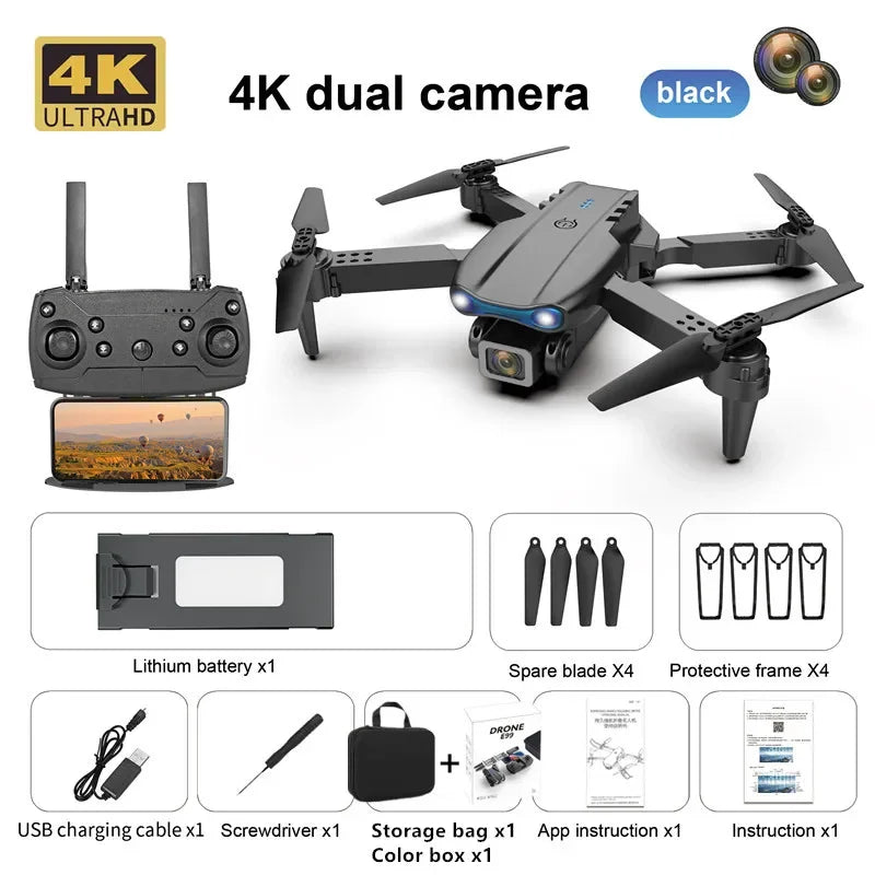 E99 K3 Pro HD 4K Drone with Dual Camera WiFi FPV Aerial Photography RC Quadcopter High Hold Mode