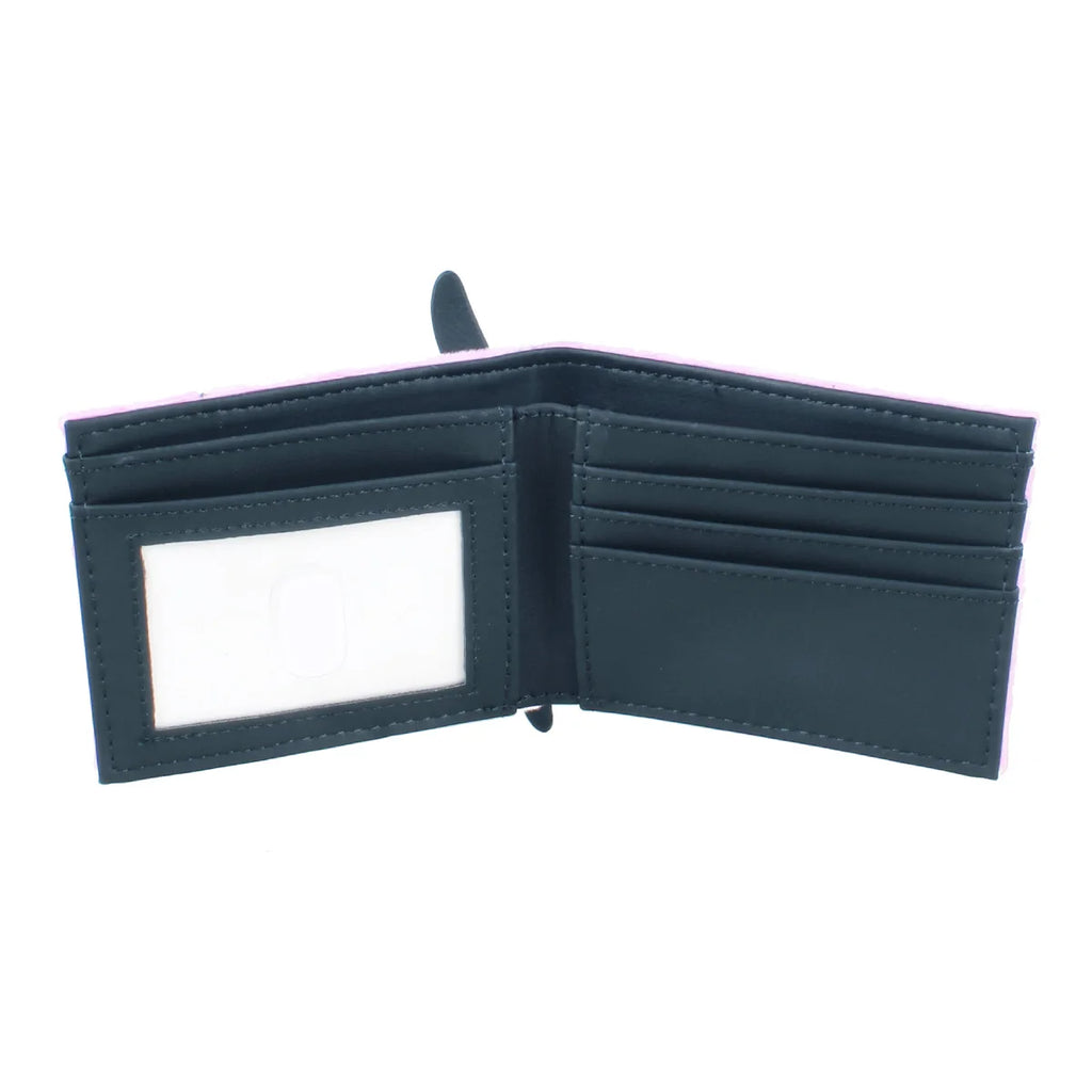 Pink faux fur anime embroidered women's wallet, fashionable 3D anime girl card holder