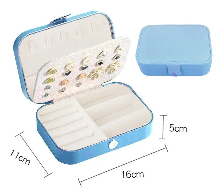 2025 Portable Jewelry Box Jewelry Organizer Display Travel Jewelry Case Boxes Button Leather Storage Zipper Jewelers