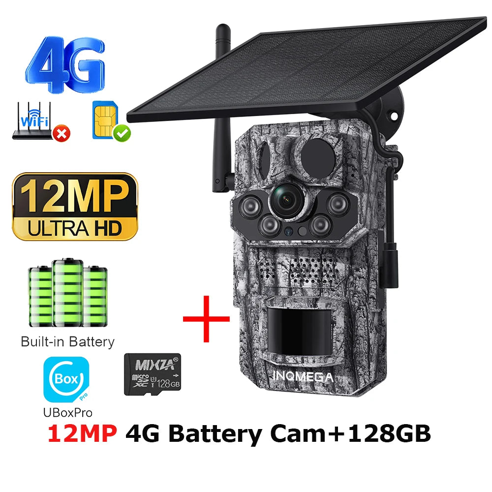 4G Trail Camera HD Video 12MP Images PIR Super-Fast Reflex Trigger Night Vision Wildlife Camera with APP Infrared Camera