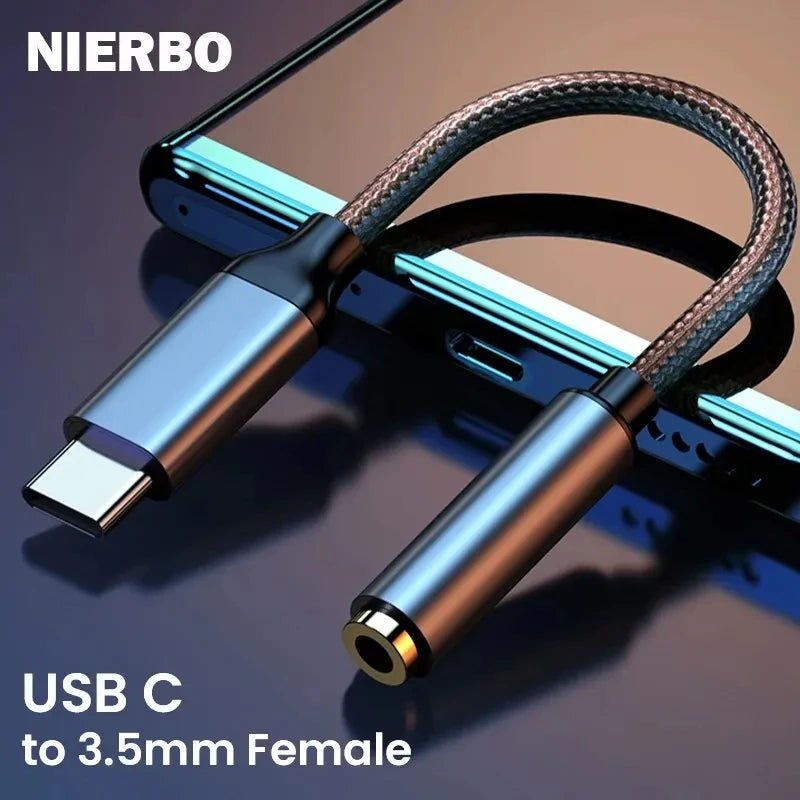 USB Type C to 3.5mm Jack Headphone Adapter Aux Audio All Earphone HiFi Splitter Cable for iPhone 16 15 Samsung