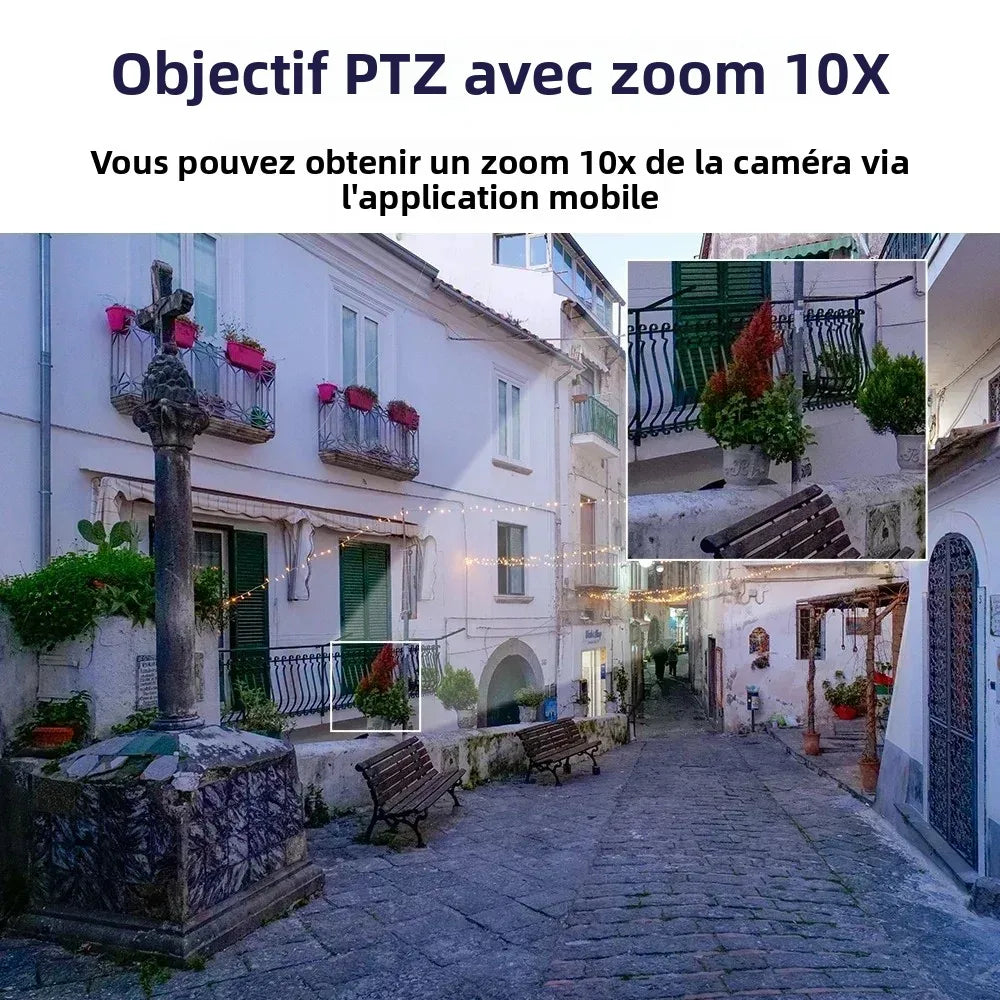 6K UHD Outdoor WiFi IP Camera 12MP Triple Lens With AI Human Detection 4K Auto Tracking For CCTV Security Monitoring IPC360 Home