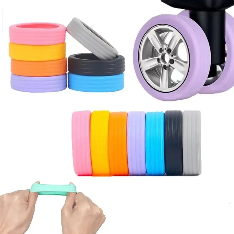 8PCS/Set Silicone Luggage Wheels Protector Suitcase Parts Axles with Silent Sound Travel Luggage Caster shoes Luggage Accessor
