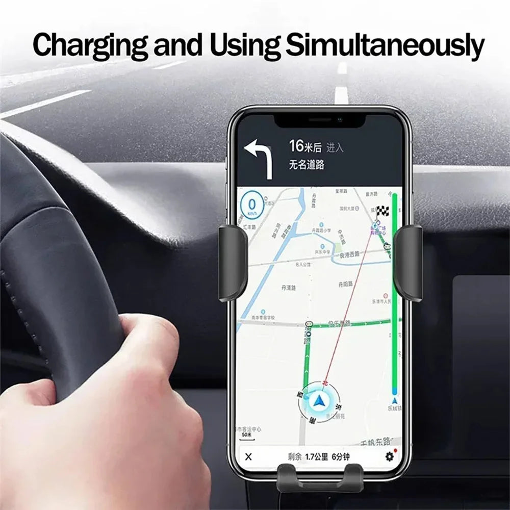 Wireless Car Charger Gravity Induction Mobile Phone Holder Car Air Outlet Bracket Fast Charging Stand for iPhone Samsung Xiaomi
