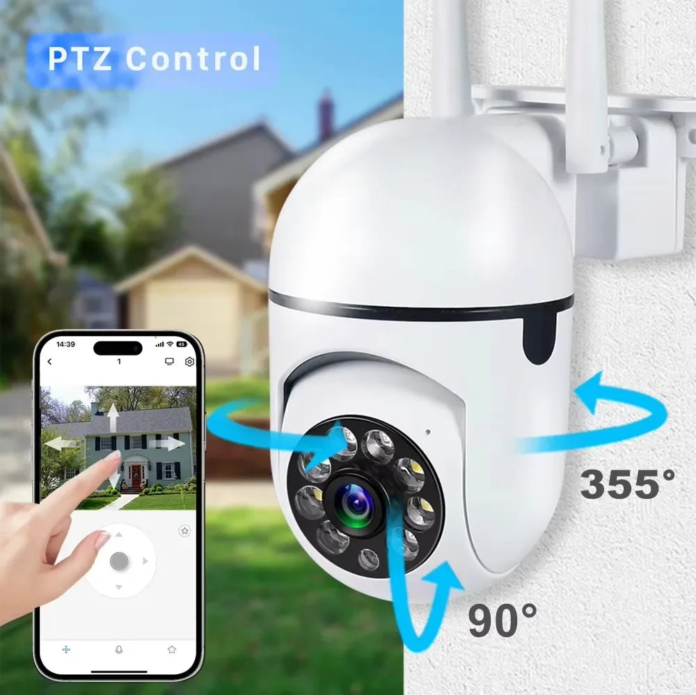 3MP Wifi IP Wireless Security Surveillance PTZ Camera 8X Zoom Cameras Tracking Two-way Audio HD Night Color Cam
