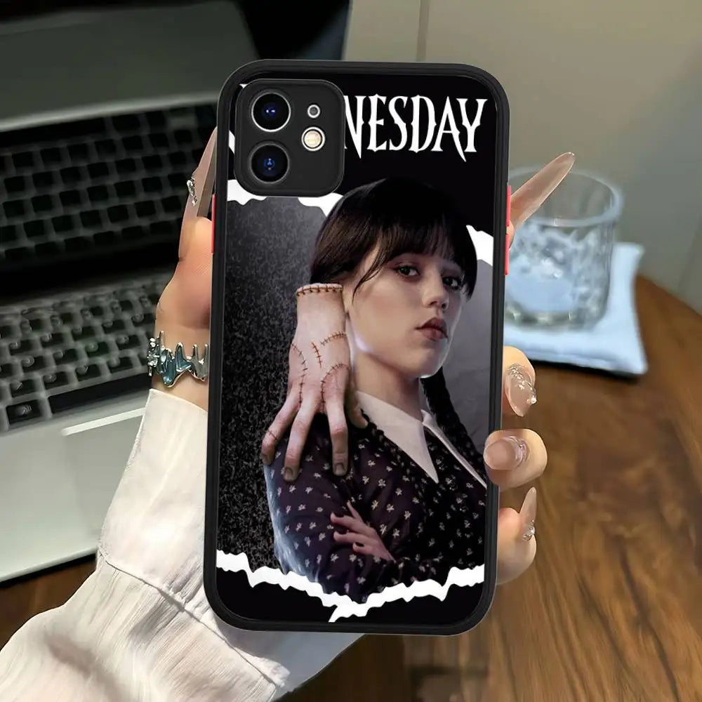 Cool Girl W-WednesdayS A-Addams Phone Case For IPhone 16 15 14 Plus 15 13 12 11 Pro Max X XS MAX Matte Cover