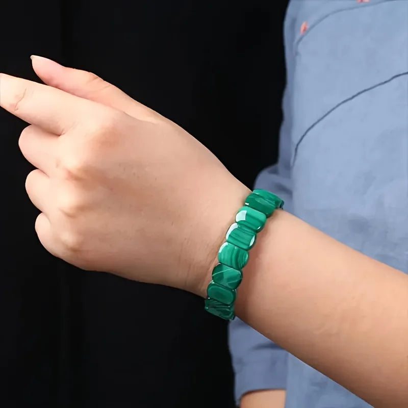 Natural Malachite Handcrafted Jewelry Crystal Rough Stone Multi-layered Pattern Fashion Accessories Bracelets and Festival Gifts