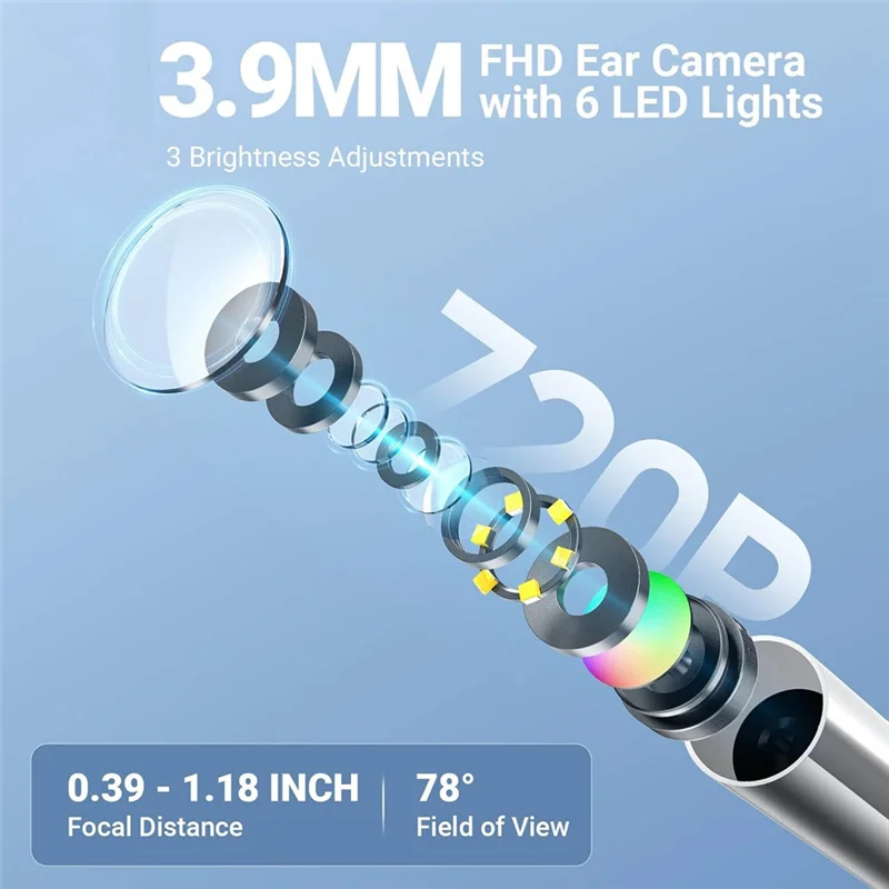 FORW-Digital Otoscope With Light, 1.85 In IPS Screen, 720P HD Video Ear Camera, Ear Wax Removal Tool