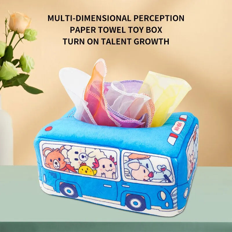 Baby Paper Drawer Toy Baby Cant Tear Paper Towel Box Paper Drawer Cloth Book Childrens Finger Exercise Soothing Toy