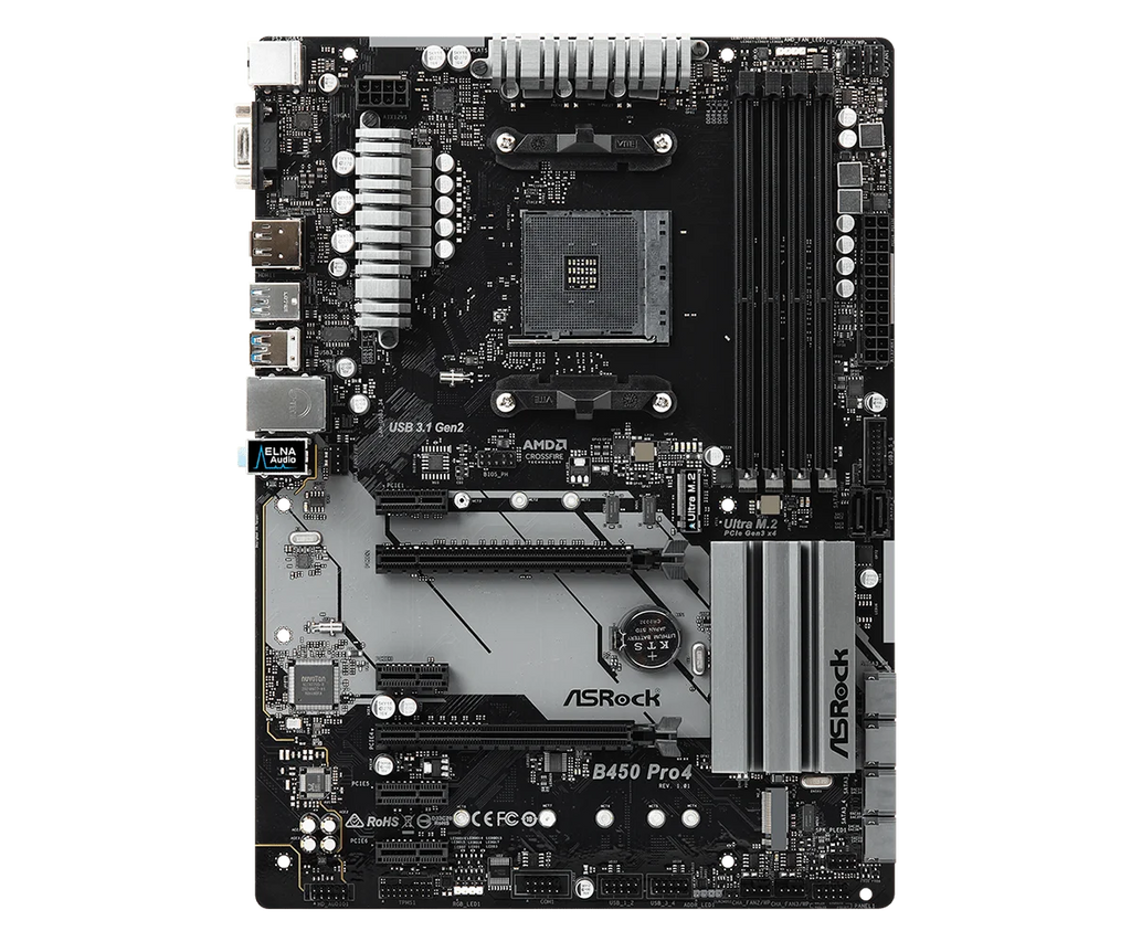 ASRock B450 Motherboard B450 PRO4 Motherboard Supports Ryzen 5600G 5700 5800X 1600 4300 3000 320GE CPU AM4 DDR4 128G ATX