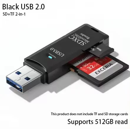 2-in-1 Multi Functional  USB 3.0 Card ReaderMicro SD TFMemoryCardReaderUSBFlashDrive CardreaderAdapter For PCLaptops Accessories