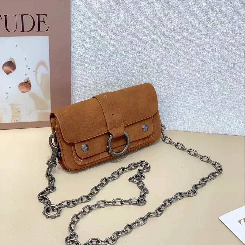 2025 New Classic Women's Leather Mini Square Bag Fashionable Versatile Wing Underarm Single Shoulder Slant Cross Bag Daily Match