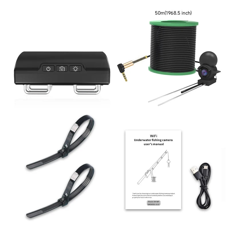 Dodosee 15-50m Underwater WiFi Fishing Camera 2025 New HD Fish Finder with Transmitter Lake Sea IOS&Android Fishing Accessories