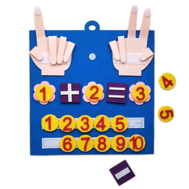 Children's Finger Number Math Toys, Montessori Concept Education Felt DIY Creative Early Childhood Education AIDS