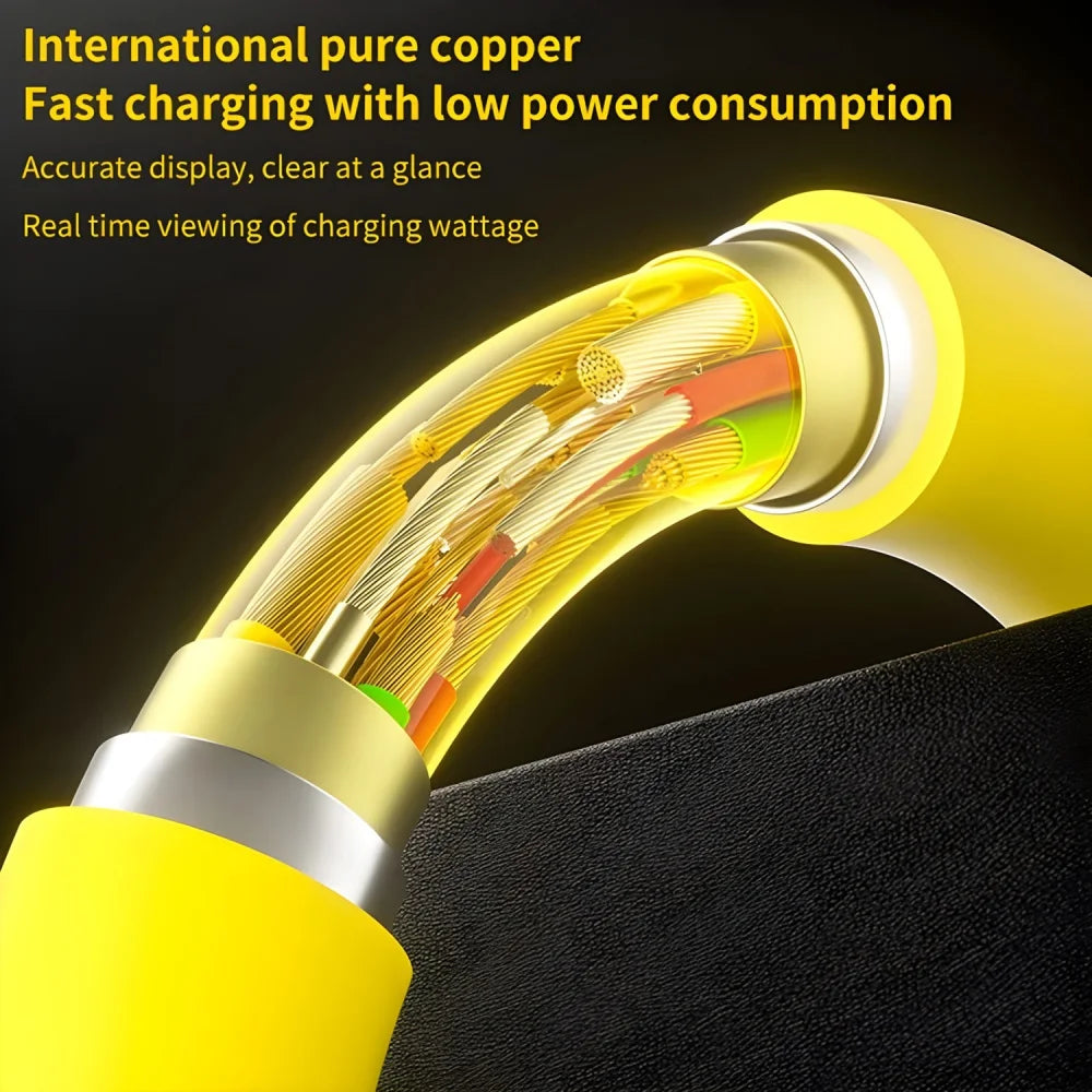 4-in-1 Telescopic Spring Cable 65W 6A USB C to Type C Quick Charger Data Cord for iPhone 15 16 14 13 X Fast Charging USB C Cable