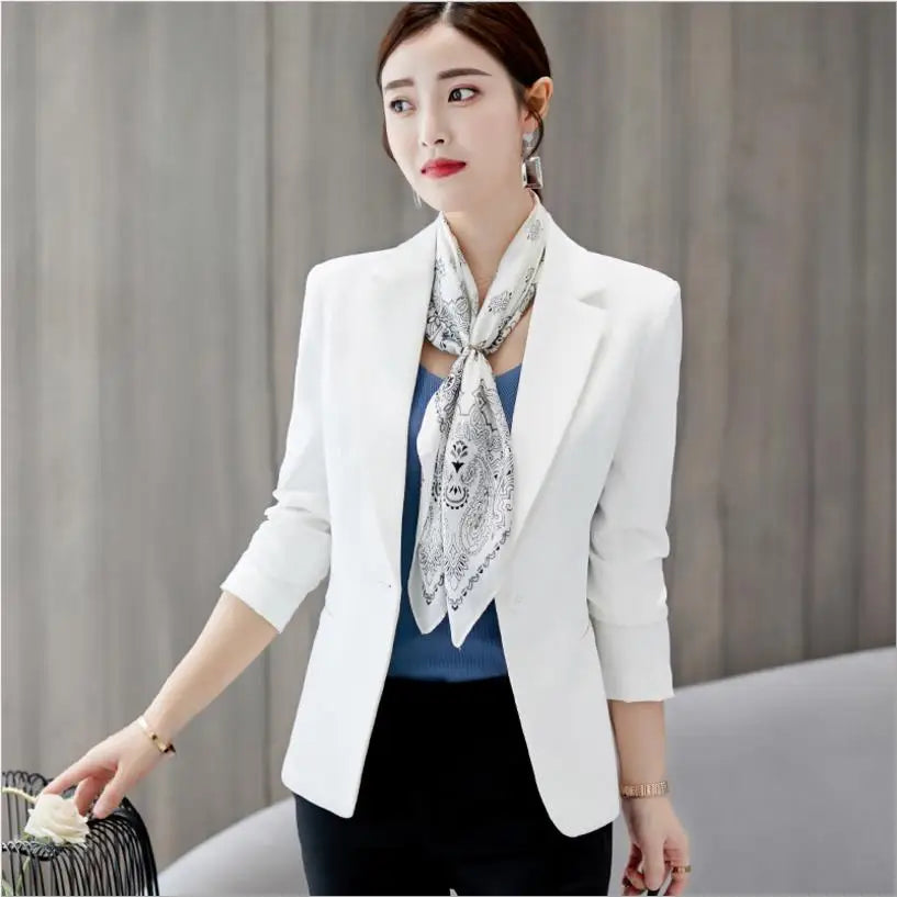 Women's Blazer 2025 Blue Long Sleeve Blazers Pockets Jackets Coat Slim Office Lady Jacket Female Tops Suit Blazer Femme Jackets