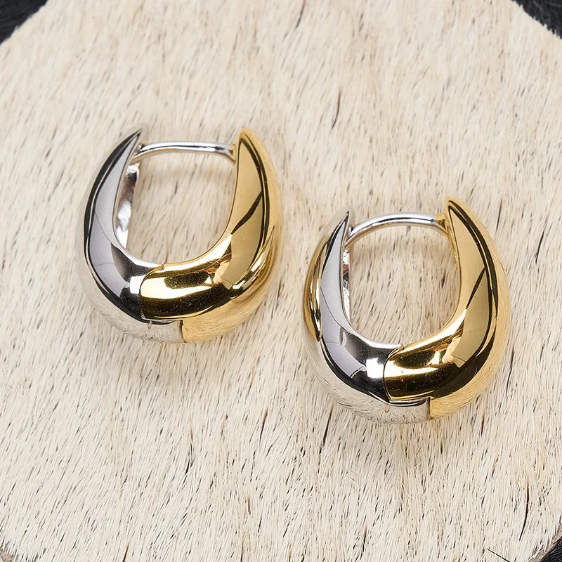 New 925 Sterling Silver Stud Earrings Golden Pretzel Clear CZ Geometric Punk For Women Girl Gift Jewelry Dropshipping Wholesale