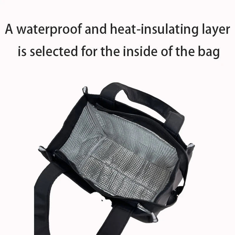 Large-capacity Simple Bento Bag for Going Out and Taking Lunch to Work Aluminum Foil Insulated Lunch Box Bag Handbag 2025