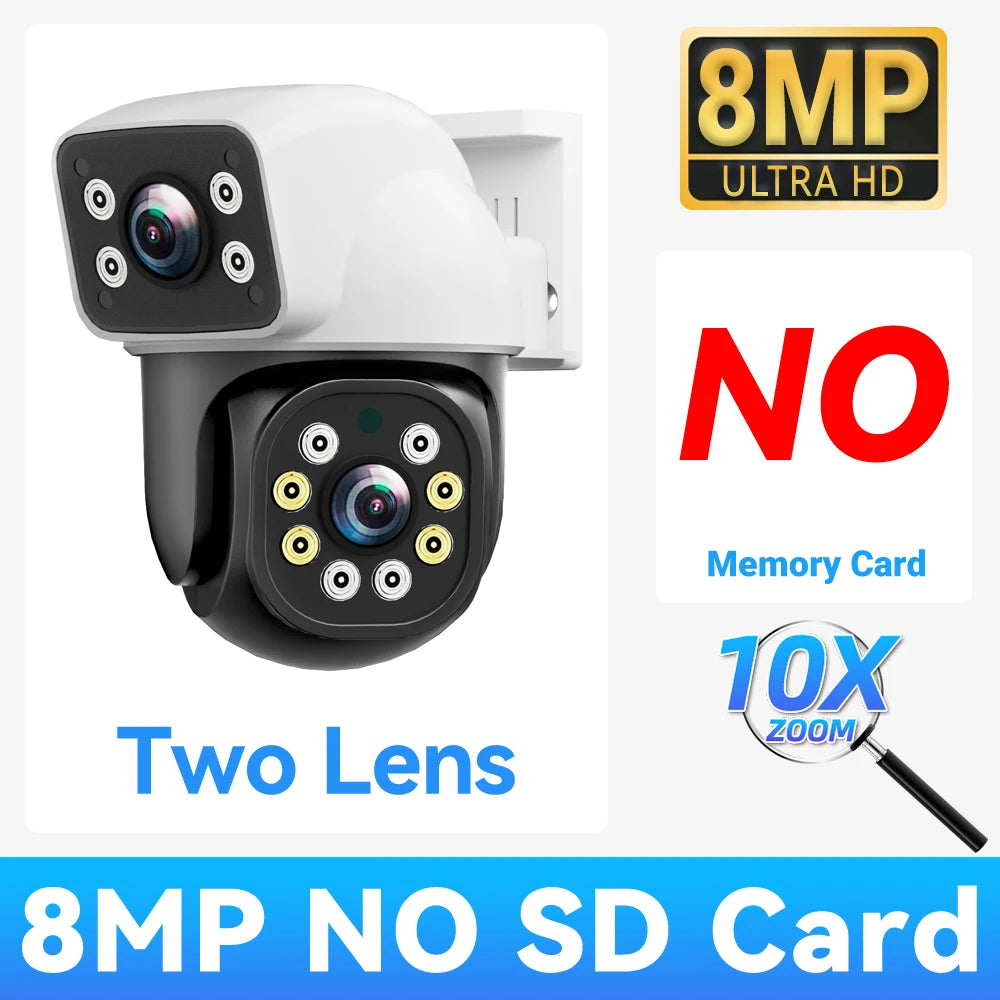 6K UHD Outdoor WiFi IP Camera 12MP Triple Lens With AI Human Detection 4K Auto Tracking For CCTV Security Monitoring IPC360 Home