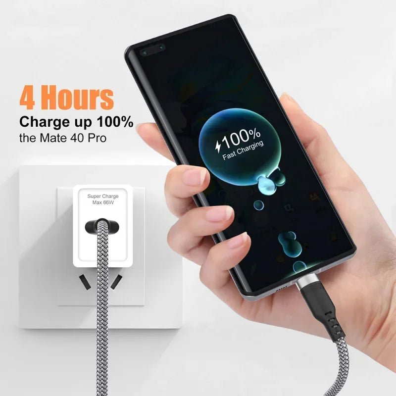 6A USB TYPE C Fast Charge Cable USB C Extend Charging Cable For IPhone 15 16 Huawei Samsung Xiaomi Quick Charging Phone Cable
