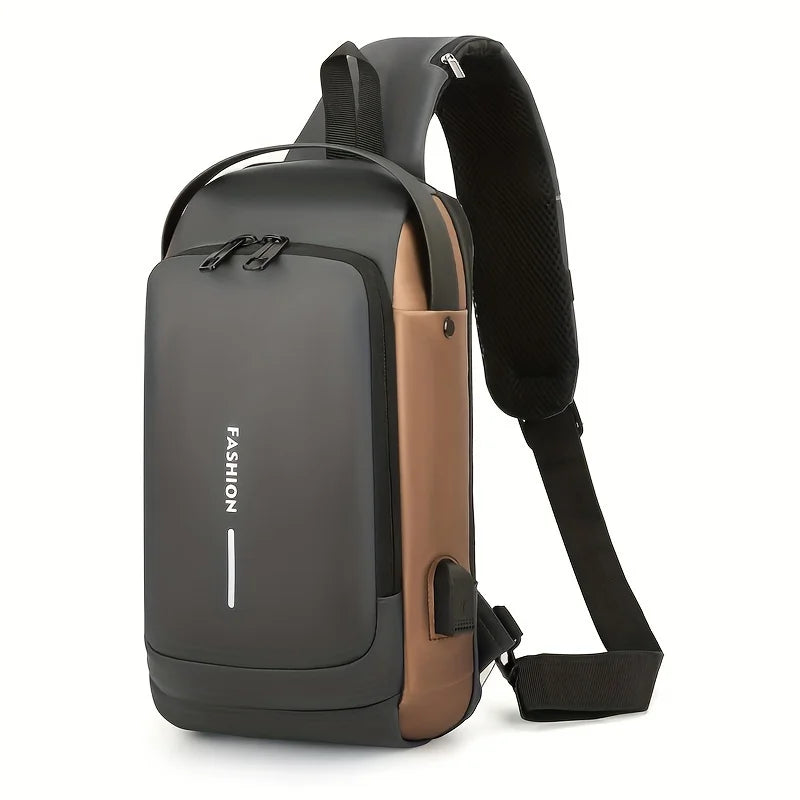 Password Lock Anti-Theft Men's Bag Men's Chest Bag Casual Sports Small Backpack Shoulder Crossbody Bag Motorcycle Bag